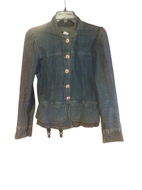 Arden B Dark Blue Denim Peplum Jacket (BIN 2-45)